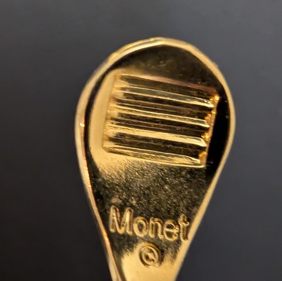 #94. Vintage 70s Monet Gold and Multicolor Necklace and Earring Set - Picture 3 of 3